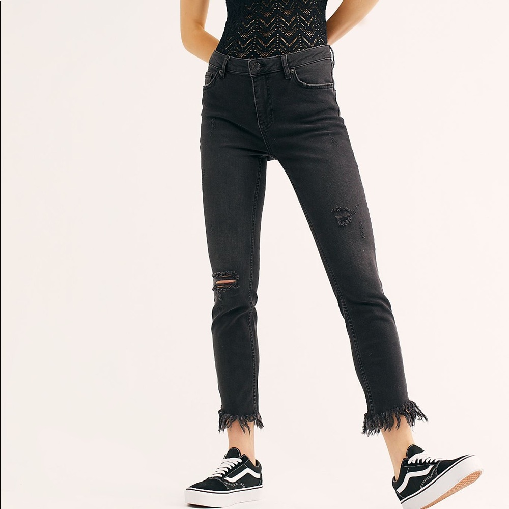 Free People Great Heights Frayed Skinny Jeans